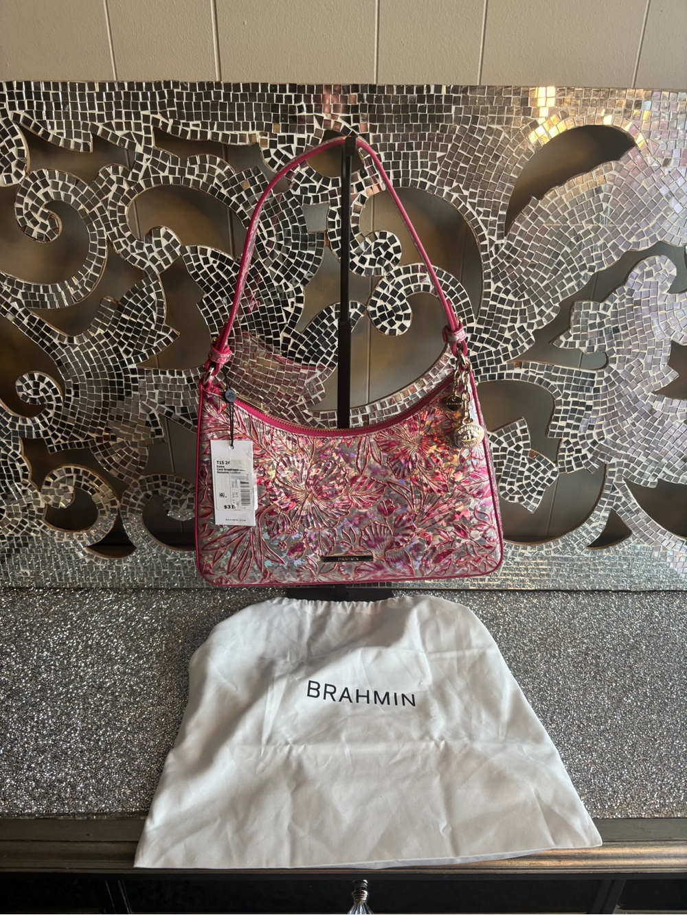 🌟Brahmin Esme Coral Snapdragon Shoulder Bag